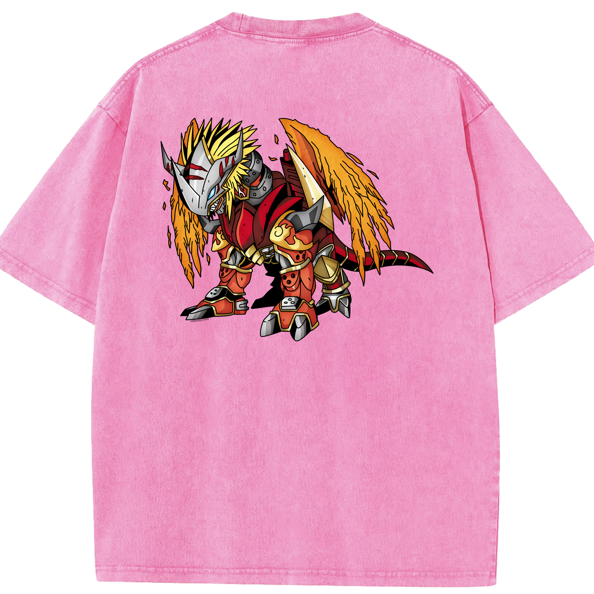 （画像用） Digimon デジタルモンスター/デジモン 綿100% ヴィンテージ風 半袖Tシャツ（背面プリント）